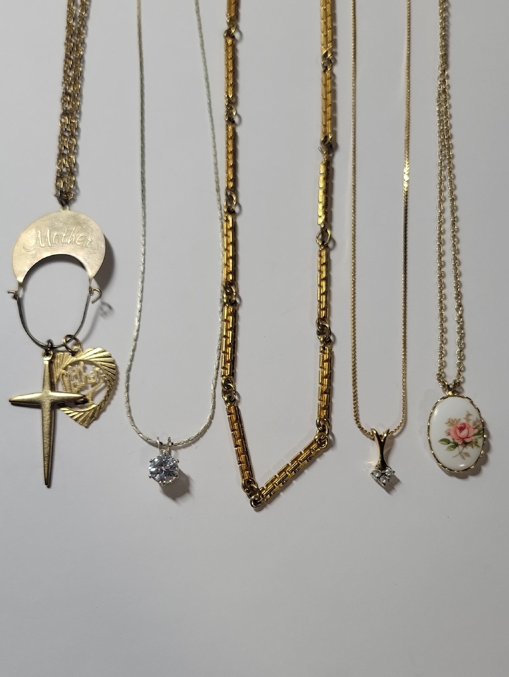 Gold and Silver Tone Mixed Metal Pendant Necklace Collection